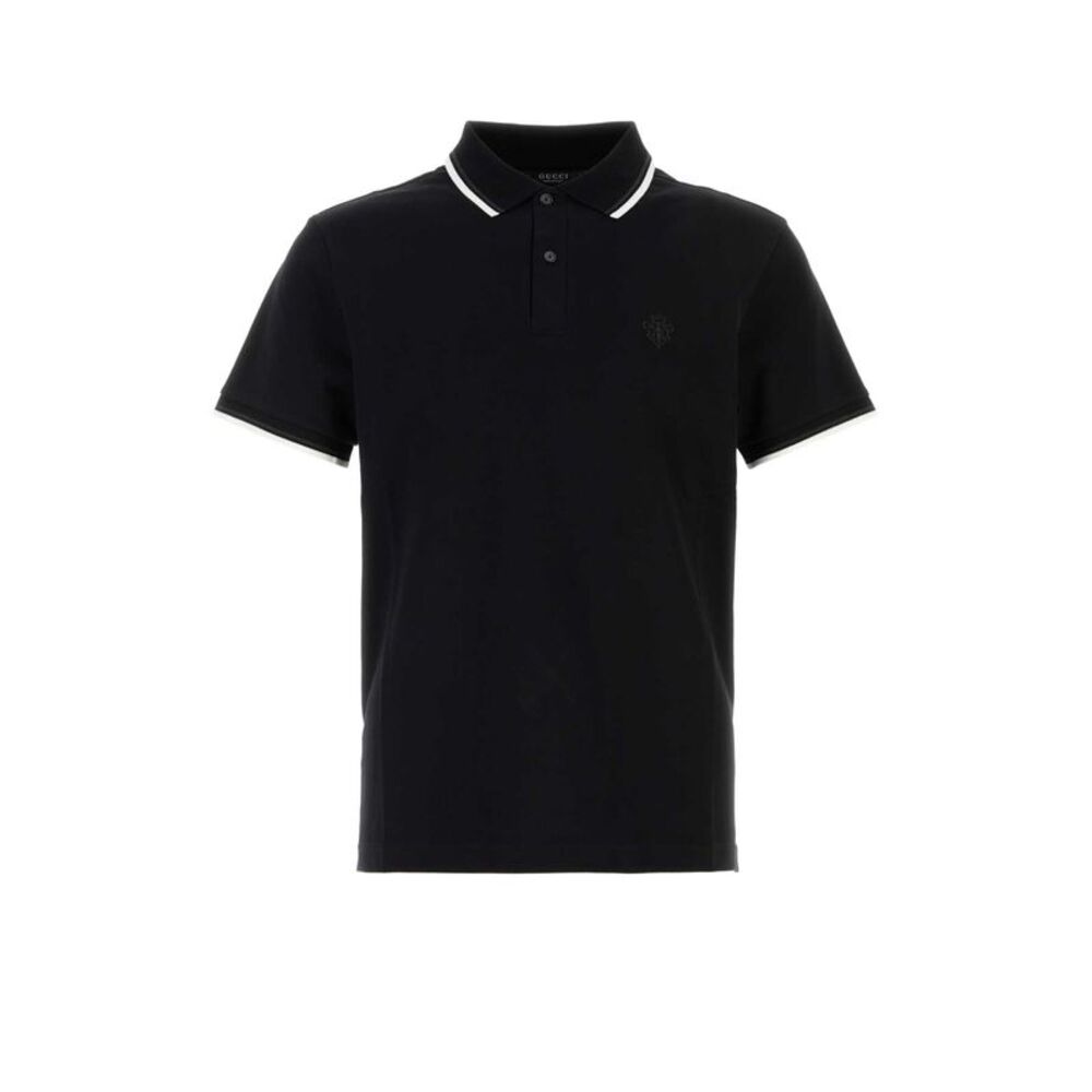 Gucci Men Black Stretch Piquet Polo Shirt